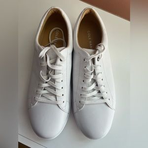 COLE HANN WOMENS WHITE LEATHER TENNIS SHOES SIZE 10 NWOT